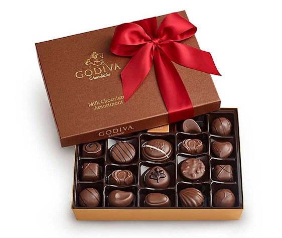 milk chocolate gift box, red ribbon,    pc 售价28.