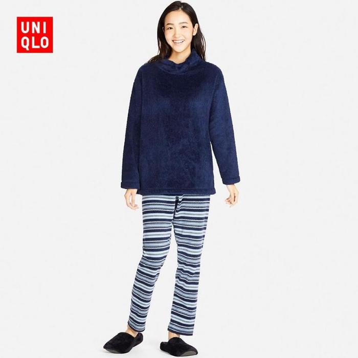 北欧风情!优衣库uniqlo女装摇粒绒起居套装400613 限时特价129元