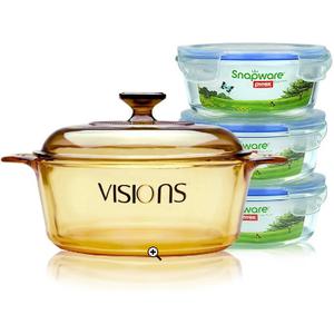 VISIONS康宁 法国进口晶彩透明锅2.25L+圆形