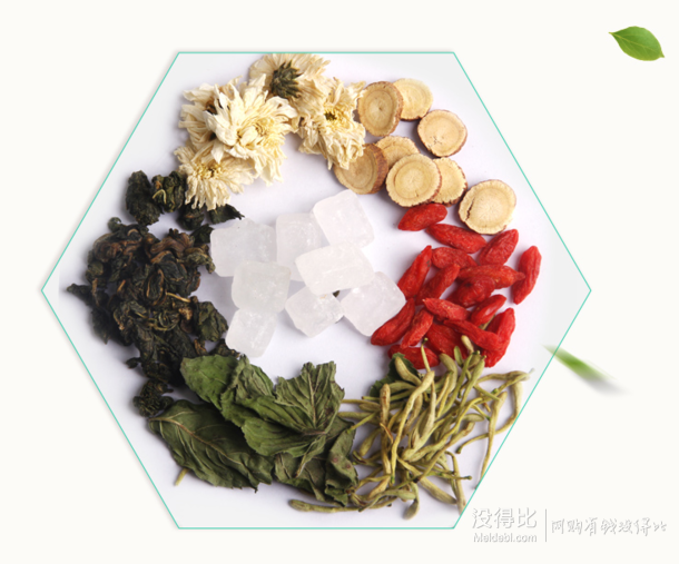 可以看到配方里面有菊花,金银花,甘草枸杞等等,连冰糖也配上了,真的